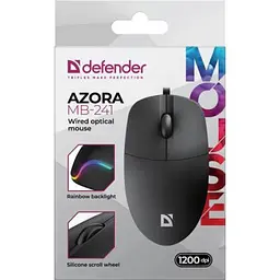 Комп'ютерна мишка Defender Azora MB-241 LED USB Black (52241) - мініатюра 4