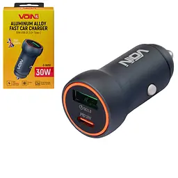 Автомобільний зарядний пристрій VOIN 30W, 1USB QC3.0 18W + 1PD 30W, 12/24V (C-36212) - мініатюра 2