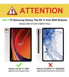 Чохол TOKILO для Samsung Galaxy Tab S9 11 дюймів 2023 Tablet (SM-X710/SM-X716B/SM-X - мініатюра 4
