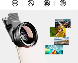 Ширококутний макрооб'єктив для смартфона Apexel APL-0.45WM [98348] - мініатюра 6