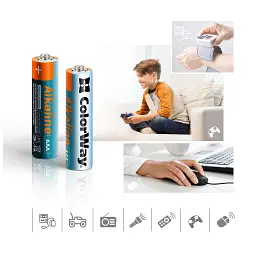 Батарейка ColorWay AAA LR6 Alkaline Power (лужні) * 40 colour box (CW-BALR03-40CB) - мініатюра 3