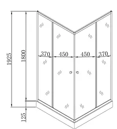 Душова кабіна з низьким піддоном Mixxus Cubic SCT01-90x90x195-FB хром матове скло 4 мм MI6903, Універсальна, матовий, хром - мініатюра 5