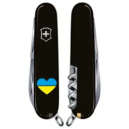 Ніж Victorinox Climber Ukraine Black "Серце жовто-блакитне" (1.3703.3_T1090u)