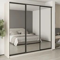 Шафа-купе тридверна MebelStar Комбо BG 3 Дзеркала 250x45x240 см Кашемір (MBS-9835)