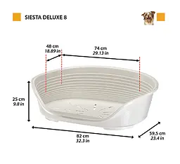 Пластиковий лежак для собак і котів Ferplast Siesta Deluxe 8 синій 82×59,5×25 см 70208914 - мініатюра 2
