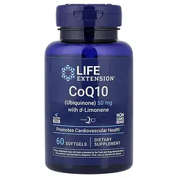 Коэнзим Q-10 Super-Absorbable CoQ10 (Ubiquinone) with d Limonene 50 mg 60 жидких капсул Life Extension vit0005721