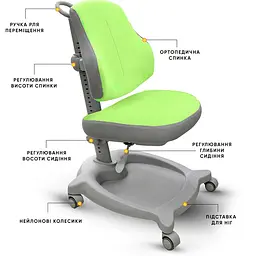 Дитяче крісло ErgoKids GT Y-402 ortopedic green - мініатюра 2