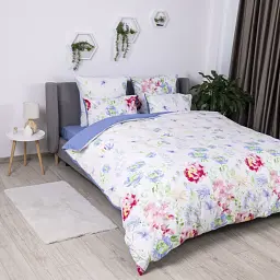Постільна білизна двоспальна з бязі ТЕП Soft Dreams Акварельна розкіш 70x70 біла - мініатюра 3