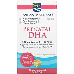 Риб'ячий жир для вагітних Nordic Naturals без добавок 500 мг 90 гелевих капсул - мініатюра 2