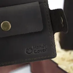Подарунковий набір чоловічий Handycover №47 (коричневий) гаманець і обкладинка на паспорт) в коробці - мініатюра 5