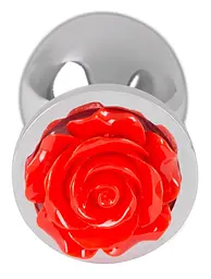 Анальна пробка Rose Butt Plug 9 см (сріблястий) - мініатюра 2