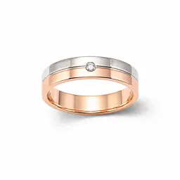 Жіноче обручне кільце з червоного й білого золота з діамантом К-0755 20.5 - мініатюра 2