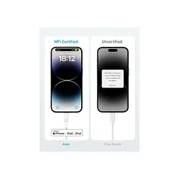 Дата кабель USB 2.0 AM to Lightning 1.8m 322 White Anker (A81B6H21) - мініатюра 2