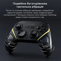 Бездротовий геймпад Ajazz GP100S RGB із зарядною станцією чорний (GP100S-B) - мініатюра 10