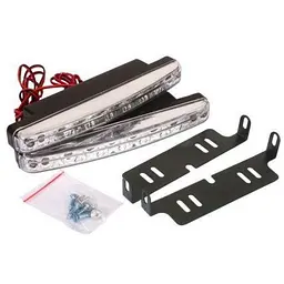 ДХО автомобільні денні ходові вогні діодне LED підсвічування 12V для автомобіля машини, 8 діодів DRL-018 - мініатюра 5