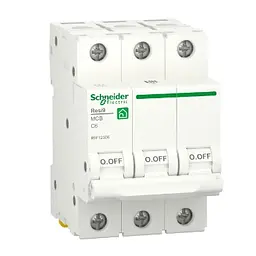 Автоматичний вимикач змінного струму Schneider RESI9 6А, 3P, крива С, 6кА