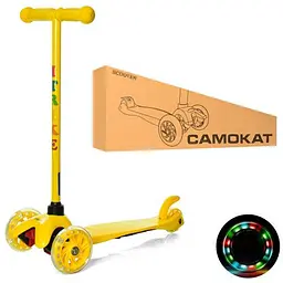 Дитячий самокат iTrike 36х11х62.5 см Жовтий 000222527 - мініатюра 2