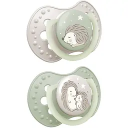Пустушка LOVI Night&Day Girl Hedgehog силіконова динамічна 0-6 міс. 2 шт. (22/929)