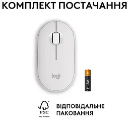 Миша Logitech Pebble Mouse 2 M350s Tonal White (910-007013) - мініатюра 9