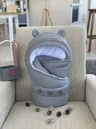 Зимовий комплект на виписку (конверт + комбінезон) Мишутка розміром 62 см Kid's Fantasy Сірий - мініатюра 2