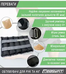 Обважнювачі для ніг та рук 3 кг (пара) EasyFit fit0024830 - мініатюра 4