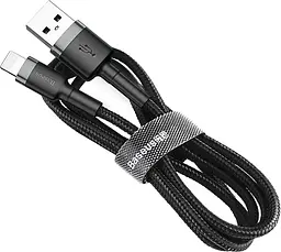Кабель Baseus Cafule USB for Lightning 2.4A 1m grey black (CALKLF-BG1) - мініатюра 2