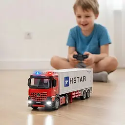 Фура контейнеровоз на пульті управління 51 см HSTAR, світлові ефекти, звук двигуна, акумуляторна, машинка на радіокеруванні - мініатюра 5