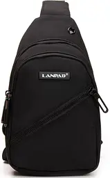 Сумка-слинг чоловіча Lanpad 82085 24x13x7 см нейлон чорний - мініатюра 2
