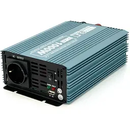 Інвертор напруги Mexxsun MXS-1000, 12V/220V, 1000W з модифікованою синусоїдою, 1 Shuko, 1 USB, клемні дроти, Q6