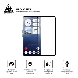 Захисне скло на Nothing Phone (3a)/(3a) Pro з олеофобним покриттям, Pro, повне проклеювання, антистатичний і пиловідштовхуючий шар, 9H, самоклеючеся, 2.5D, на весь екран, антистатичний клей, ArmorStandart (ARM85466) - мініатюра 2