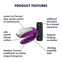 Вібратор для пар Satisfyer Double Fun 9 см фіолетовий - мініатюра 4
