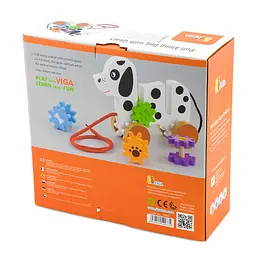 Дерев'яна каталка Viga Toys Собачка з шестернями (50977) - мініатюра 3