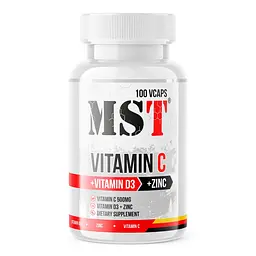 Вітаміни та мінерали MST Nutrition Vitamin C + D3 + Zinc, 100 вегакапсул
