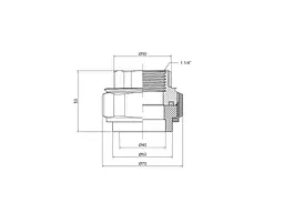 Американка Thermo Alliance d 40мм поліпропіленова 40х1 1/4"В для поліпроп. труб (DSI004) - мініатюра 2