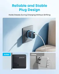 Мережевий зарядний пристрій Anker Charger 70W, 3xUSB-C, 1xUSB-A, Чорний (A121CG11) - мініатюра 8
