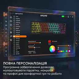 Клавиатура Ajazz AK690 Peach Mist Switch (AK690-PM-W) - миниатюра 9