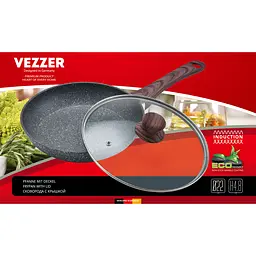 Пательня Vezzer кована з кришкою 22 см (VZ2012) - мініатюра 7
