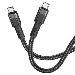 Кабель USB Hoco U110 60W Type-C to Type-C 1,2 м чорний (Hoco U110-BK)