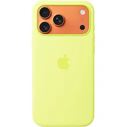 Чохол Silicone Case with Button, Animation & MagSafe для Apple iPhone 17 Pro Max Neon Yellow AAA [153245]