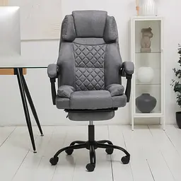 Крісло комп'ютерне DEXON ELITE з тканини з підставкою для ніг Cірий - мініатюра 14