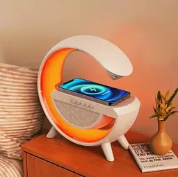 Нічник смарт RGB BT-2301 світлодіодний бездротова зарядка музична колонка 3 Вт - мініатюра 4