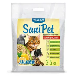 Наповнювач Природа Sani Pet деревний універсальний з ароматом лимона 2.5 кг