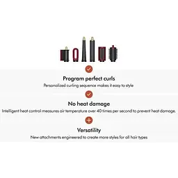 Мультистайлер Dyson Airwrap id HS08 Multi-Styler та Dryer Straight to Wavy - Red Velvet/Gold (596926-01) - мініатюра 6