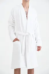 Халат-кімоно unisex Lotus Home - Bold Microcotton white махровий L - мініатюра 8