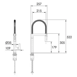Змішувач для кухні Imprese Pivot SS 25 мм black matt f03408501SB Чорний матовий - мініатюра 2