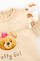 Комплект для дівчинки: боді, штанці та пов'язка Girl Bears двонитка з начосом - мініатюра 5