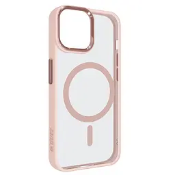 Чехол Apple iPhone 14, Unit MagSafe, розовый, прозрачный, магсейф, противоударный, магнитный, панель-накладка с поддержкой MagSafe, с поддержкой беспроводной зарядки, TPU+PC, защита всего корпуса, ударопрочный, ArmorStandart (ARM75206)