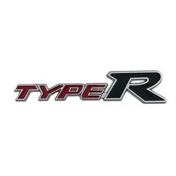Емблема напис typeR для Honda 148х32мм Червона+Чорна метал (на скотчі)