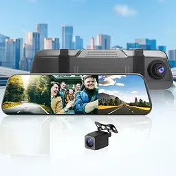 Дзеркало з відеореєстратором L1056 2 камери 10'' touch AHD - мініатюра 3