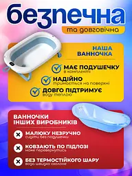 Ванночка дитяча складна з матрациком для для купання, з термометром, та зливом, для новороджених та немовлят від 0 до 2.5р. (ck-1692 blue) - мініатюра 11